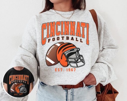 Vintage Cincinnati Football Crewneck Sweatshirt / T-Shirt, Vintage Style Bengals Shirt, Bengals Crewneck