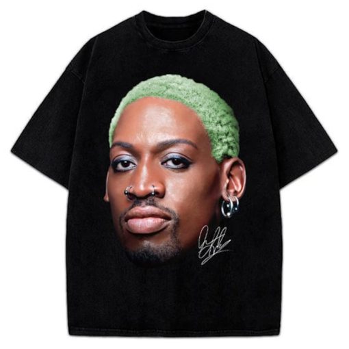 Dennis Rodman Green Hair Rodzilla flamboyant 90's Vintage Design Retro T-Shirt