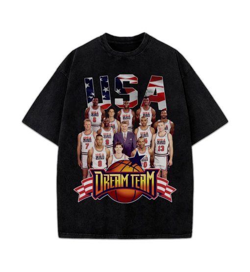 1992 USA Dream Team Olympics Basketball Vintage Retro Style Graphic T-Shirt