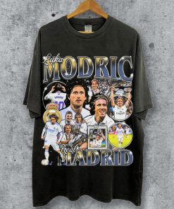 Vintage Luka Modric T-shirt, Vintage Acid Wash Oversize Luka Modric Tee Shirt, Soccer Graphic Tee