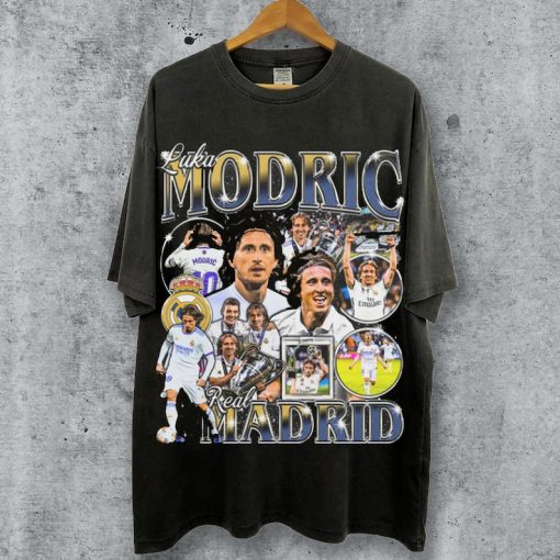 Vintage Luka Modric T-shirt, Vintage Acid Wash Oversize Luka Modric Tee Shirt, Soccer Graphic Tee