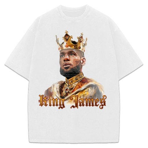 Lebron James King James T Shirt Year 21 Basketball - Vintage Painting Style Graphic Design T-Shirt