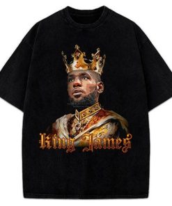 Lebron James King James T Shirt Year 21 Basketball - Vintage Painting Style Graphic Design T-Shirt