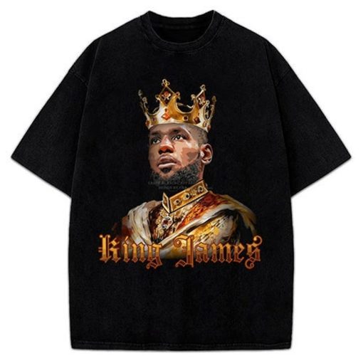 Lebron James King James T Shirt Year 21 Basketball - Vintage Painting Style Graphic Design T-Shirt