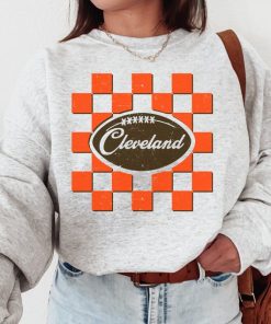 Vintage Cleveland Football Crewneck Sweatshirt, Brown Sweatshirt, Retro Cleveland Football Shirt