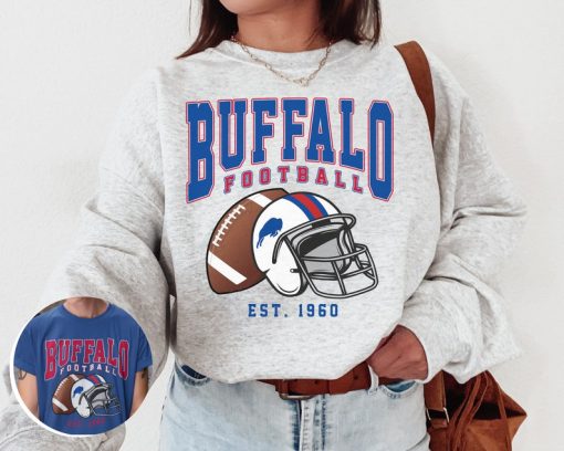 Vintage Buffalo Football Crewneck Sweatshirt / T-Shirt, Vintage Style Bills Crewneck Sweatshirt, Buffalo New York