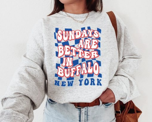 Sundays are Better in Buffalo, Buffalo Football Shirt, Vintage Style Buffalo Football