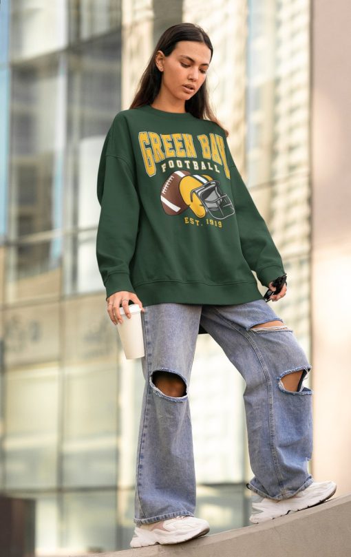 Vintage Green Bay Football Crewneck Sweatshirt / T-Shirt, Packers Sweatshirt, Vintage Style Green Bay Shirt