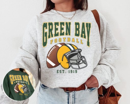 Vintage Green Bay Football Crewneck Sweatshirt / T-Shirt, Packers Sweatshirt, Vintage Style Green Bay Shirt