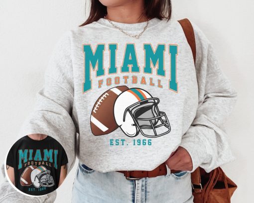 Vintage Miami Football Crewneck Sweatshirt / T-Shirt, Dolphin Sweatshirt, Vintage Style Miami Football Sweatshirt