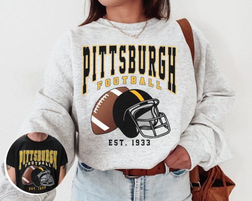 Vintage Pittsburgh Steeler Football Sweatshirt /T-Shirt, Vintage Style Pittsburgh Football Crewneck, Steelers Sweatshirt