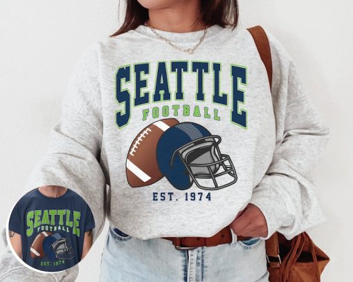 Vintage Seattle Football Crewneck Sweatshirt / T-Shirt, Seahawk Sweatshirt, Vintage Style Seattle Football Shirt