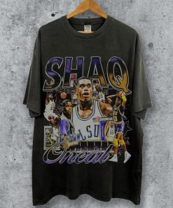 Shaquille O'Neal Shirt for Men Women Vintage Basketball Shirt Bootleg T-Shirt Classic 90s Graphic Tee Gift for Orlando