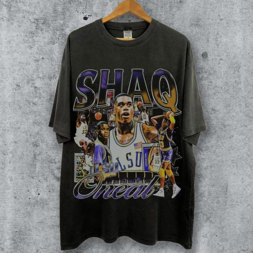 Shaquille O'Neal Shirt for Men Women Vintage Basketball Shirt Bootleg T-Shirt Classic 90s Graphic Tee Gift for Orlando