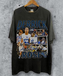 Vintage 90s Basketball Bootleg Style T-Shirt, Derrick Rose Graphic Tee, Derrick Rose Shirt, Retro Basketball Shirt