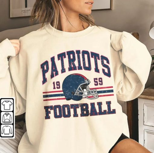 Vintage Patriots Football Sweatshirt, Shirt Retro Style 90s Vintage Unisex Crewneck