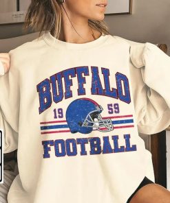 Vintage Buffalo Football Sweatshirt, Shirt Retro Style 90s Vintage Unisex Crewneck