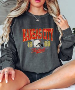 Comfort colors Football Sweatshirt, Vintage KC Football crewneck, KC Football Fans Sweatshirt