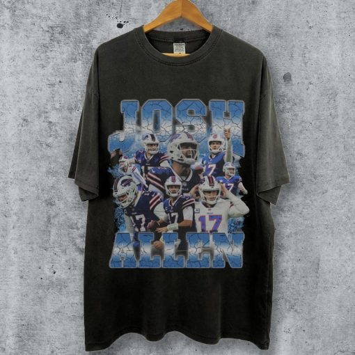 Limited Josh Allen 90s Vintage Bootleg Style Football T-Shirt, Josh Allen Vintage T-Shirt