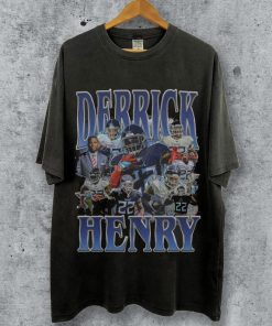 Derrick Henry 90s Vintage Bootleg Style Football T-Shirt, Derrick Henry Double Sided Shirt