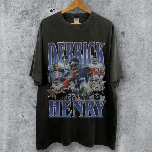 Derrick Henry 90s Vintage Bootleg Style Football T-Shirt, Derrick Henry Double Sided Shirt