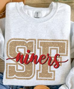 San Francisco Football Shirt, Vintage SF Shirt, SF Niners Sweatshirt, Niners Shirt, Game Day Shirt, Not real glitter