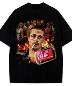 Fight Club Brad Pitt Tyler Durden 1999 Vintage Style Graphic Design T-Shirt