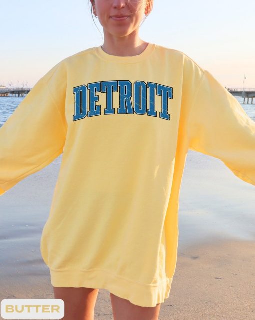 Detroit Lions Vintage Style Football Crewneck, Detroit Football Sweater, Detroit Sweatshirt, Gift for Fan Her Him