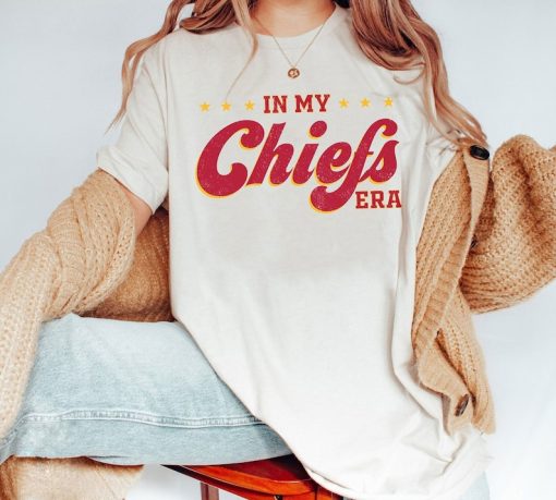 Vintage In My KC Chief Era Shirt, Vintage Travis Kelce T-Shirt, Kansas City Football Sweater, Womens Chiefs Sweatshirt