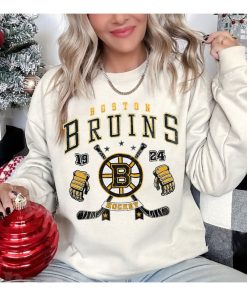 Vintage Boston Bruins Sweatshirt, Boston Bruins Hockey Shirt, Boston Hockey Tshirt, Boston Bruins Hockey College Tee