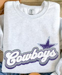 Vintage Cowboys Football Sweatshirt, Shirt Retro Style, Dallas Vintage Crewneck, Graphic Tee Gift For Football Fan