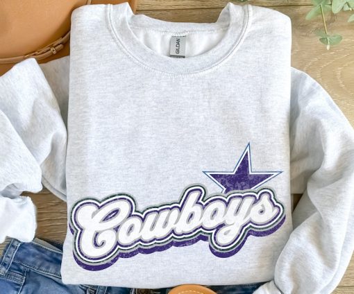 Vintage Cowboys Football Sweatshirt, Shirt Retro Style, Dallas Vintage Crewneck, Graphic Tee Gift For Football Fan