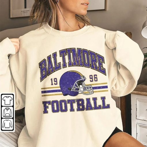 Baltimore Football Shirt, Shirt Retro Style 90s Vintage Unisex shirt, Graphic Tee Gift For Football Fan Sport