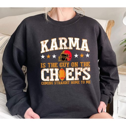 Karma Is The Guy On The Chief Sweatshirt, Taylor and Travis Shirt, Coming Straight Home To Me, Merry Swiftmas Gifts