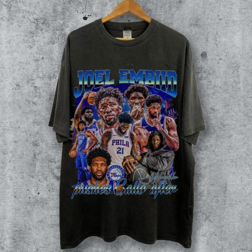 Joel Embiid 90s Style Vintage Bootleg Tee graphic shirt Kansas Basketball Maxey Bootleg Philly Rap The Process