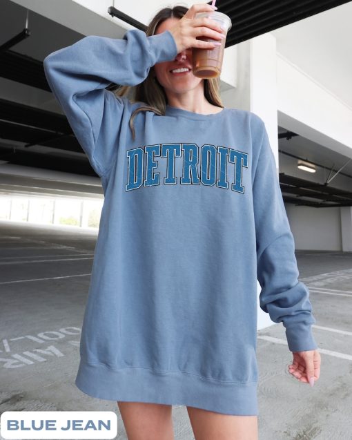 Detroit Lions Vintage Style Football Crewneck, Detroit Football Sweater, Detroit Sweatshirt, Gift for Fan Her Him