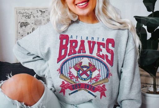 Atlanta Baseball Sweatshirt | Vintage Style Atlanta Baseball Crewneck Sweatshirt | Atlanta EST 1871 Sweatshirt