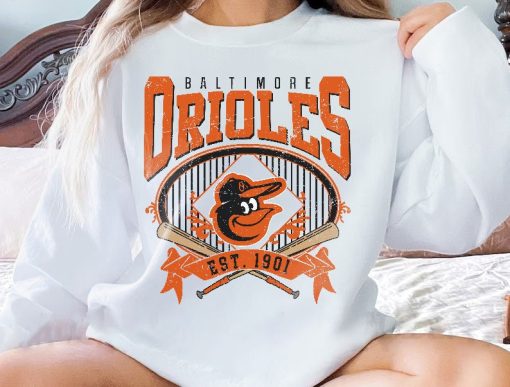 Baltimore Baseball Sweatshirt | Vintage Style Baltimore Baseball Crewneck Sweatshirt | Baltimore EST 1901 Sweatshirt