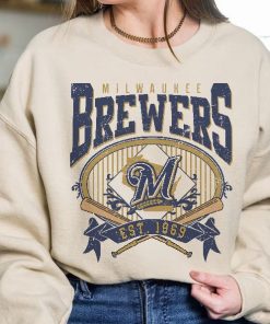 Milwaukee Baseball Sweatshirt | Vintage Style Milwaukee Baseball Crewneck Sweatshirt | Milwaukee EST 1969 Sweatshirt