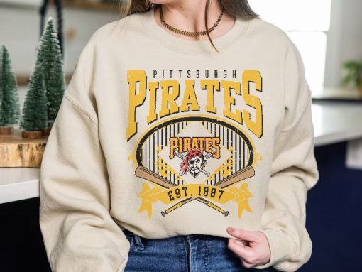 Pittsburgh Baseball Sweatshirt | Vintage Style Pittsburgh Baseball Crewneck Sweatshirt | Pittsburgh EST 1887 Sweatshirt