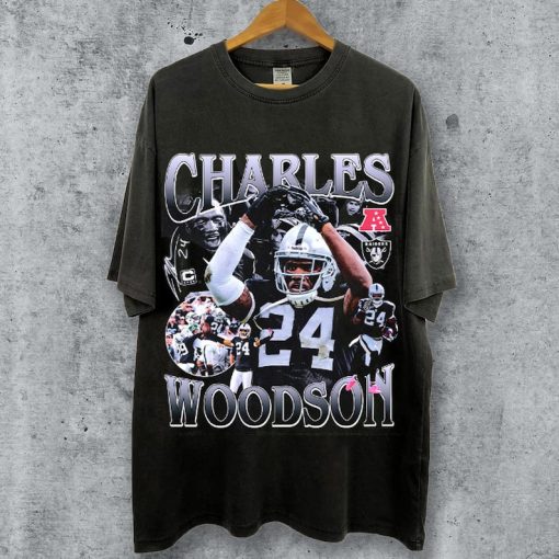 Vintage 90s Graphic Style Charles Woodson T-Shirt, Charles Woodson Tee, Charles Woodson Oversized T-Shirt