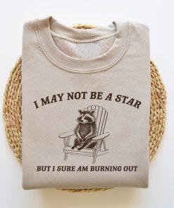 I Am Burning Out, Raccoon Sweatshirt, Trash Panda Sweater, Cartoon Meme Top, Vintage Cartoon Sweater, Unisex