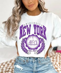 New York University, New York Shirt, Vintage NYU Sweater, NYC School Shirt, Preppy NY Hoodie, Varsity Pullover