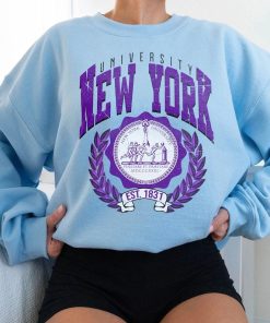 New York University, New York Shirt, Vintage NYU Sweater, NYC School Shirt, Preppy NY Hoodie, Varsity Pullover