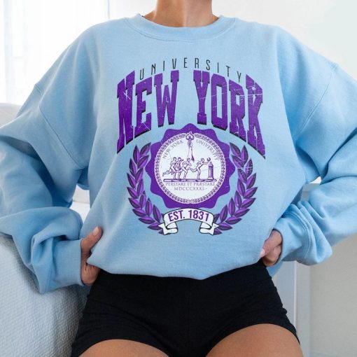 New York University, New York Shirt, Vintage NYU Sweater, NYC School Shirt, Preppy NY Hoodie, Varsity Pullover