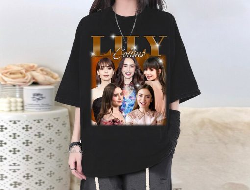 Lily Collins T-Shirt, Lily Collins Shirt, Lily Collins Tees, Lily Collins Homage, Famous T-Shirt, Super Star Shirt