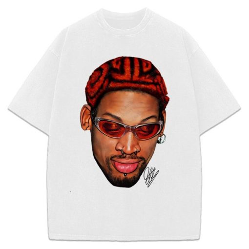 Dennis Rodman Zig Zag Red Hair Rodzilla Hollywood 90's Vintage Design T-Shirt