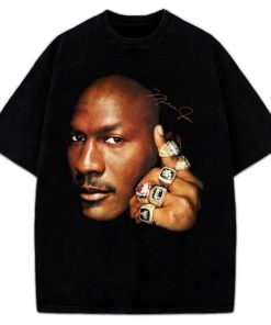 Michael Jordan Six Championship 6 Rings Last Dance Graphic 90's Bulls T-Shirt