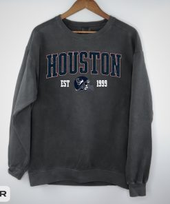 Vintage Style Houston Football Comfort Colors Crewneck Sweatshirt,Houston Football Sweatshirt