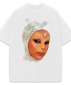 Doja Cat T-Shirt Amala Paint The Town Red Custom Graphic Big Face Cat T-Shirt